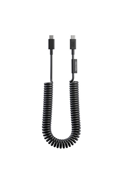 Native Union POP Serisi Type-C to Type-C Spiralli Şarj Kablosu 60W 2.4M Siyah