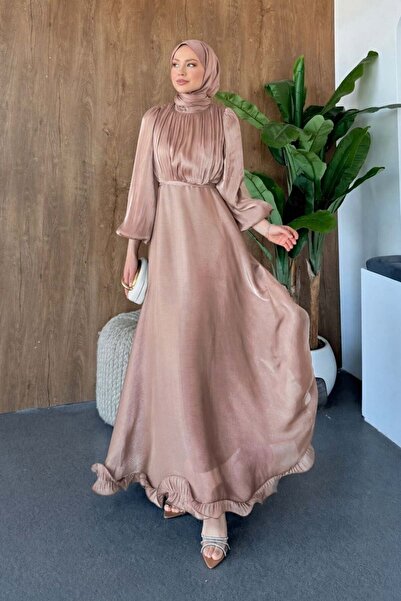 Şulemoda Giyim Βραδινό φόρεμα σε χρώμα χόρτου, σομόν