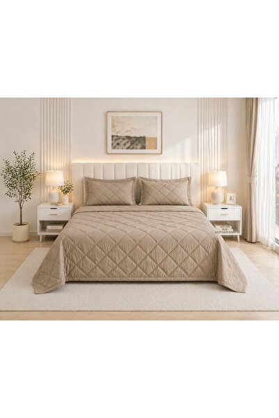 Zarif Home Καλοκαιρινό Καπιτονέ Κάλυμμα Κρεβατιού King Size (Σετ 3 τεμαχίων) ...