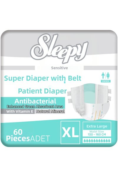 Sleepy Sensitive Super Adult Diapers Xlarge 30X2 60 Pieces