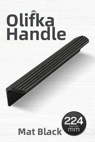 Badem10 Olifka Ριγέ Μαύρο Ματ Συρτάρι 224 mm Μοντέρνα Πολυτελή Έπιπλα Ντουλάπ...