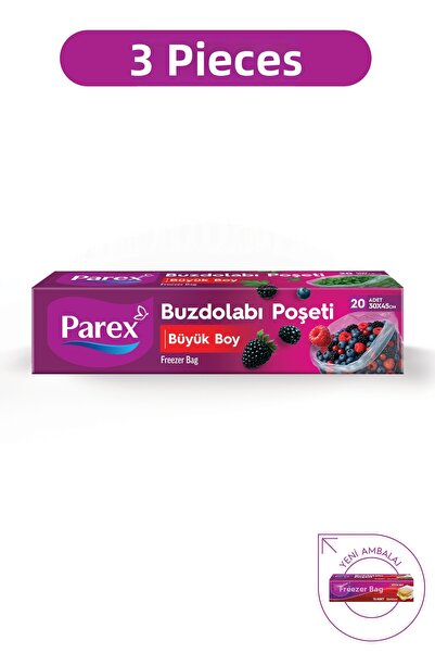 Parex 20 كيسًا للثلاجة مقاس كبير 30 × 45 سم عبوة ثلاثية