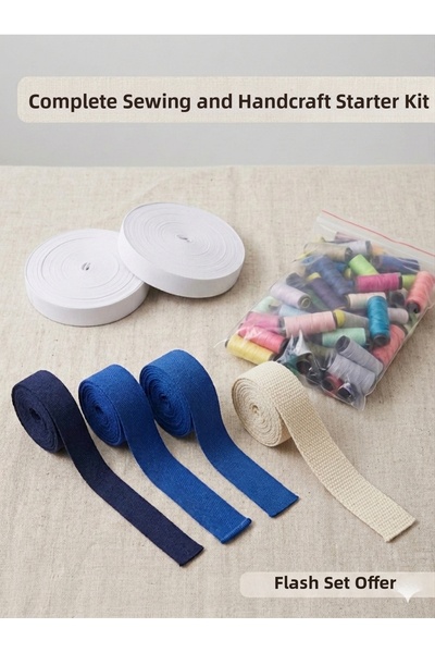 SERRADARDOKUMA Σετ ραπτικής σε ανοιχτά χρώματα - Μικτά νήματα - Καουτσούκ - Σ...