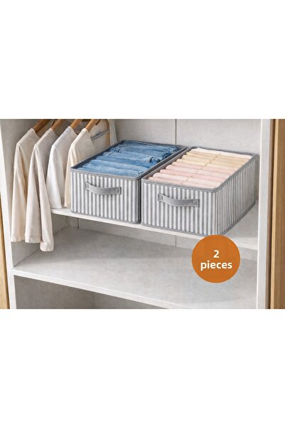YELLOW STARY HOME DECOR (2 Pieces) Closet Organizer Clothing Storage Box Ward...
