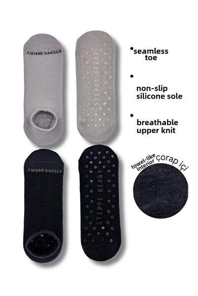 STEPPE BERRY 2 ζευγάρια γυναικείες κάλτσες γιόγκα Pilates χωρίς ραφές και αντ...
