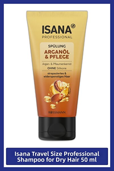 Isana Professional شامبو احترافي خاص للشعر الجاف بحجم مناسب للسفر 50 مل