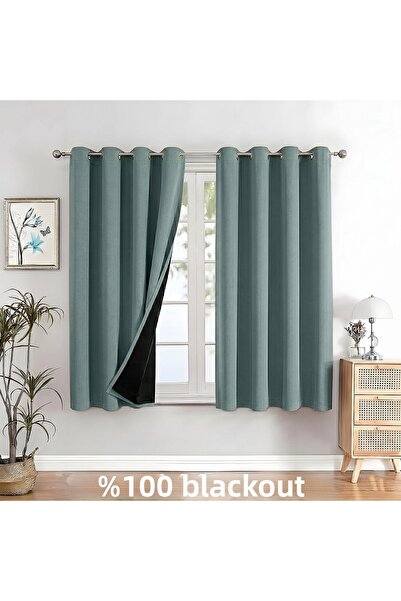 MebelPort Curtain 100% Blackout Eyelet Installation Single Panel Background C...