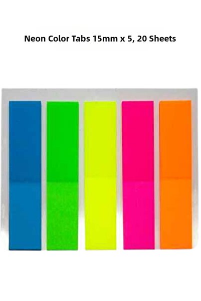 Dağtaş Kırtasiye Σελιδοδείκτης σε χρώμα νέον Notyaz, 20 φύλλα, 15mm x 5 – Έγχ...