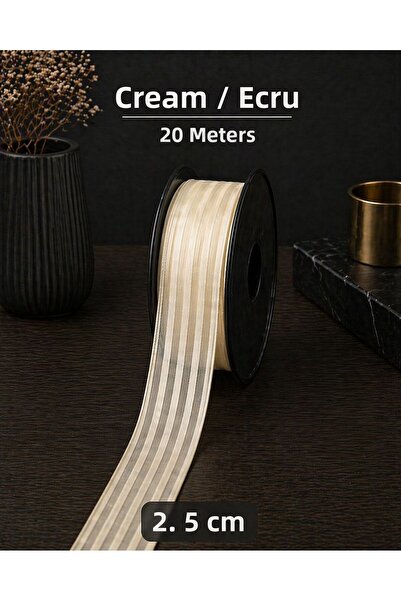 Esteks Dantel ve Tekstil Aksesuarları Ριγέ κορδέλα σιφόν 2,5 εκ. 20 μ., Νύφη,...