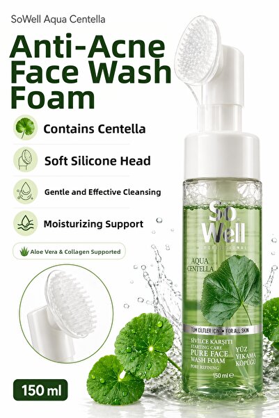 Sowell Aqua Centella Silicone Headed Facial Washing Foam |   150 ml Anti-Ice ...