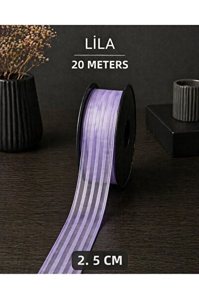 Esteks Dantel ve Tekstil Aksesuarları Ριγέ κορδέλα σιφόν 2,5 εκ. 20 μ., Νύφη,...