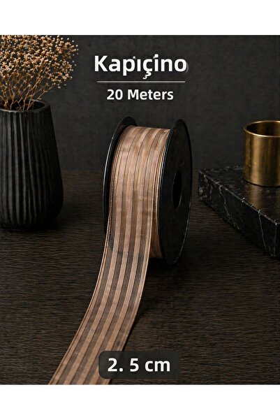 Esteks Dantel ve Tekstil Aksesuarları Ριγέ κορδέλα σιφόν 2,5 εκ. 20 μ., Νύφη,...