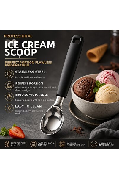 Ege Pastacılık Ice Cream Spoonstainless Steel Ice Cream Spoon |   Ergonomic H...