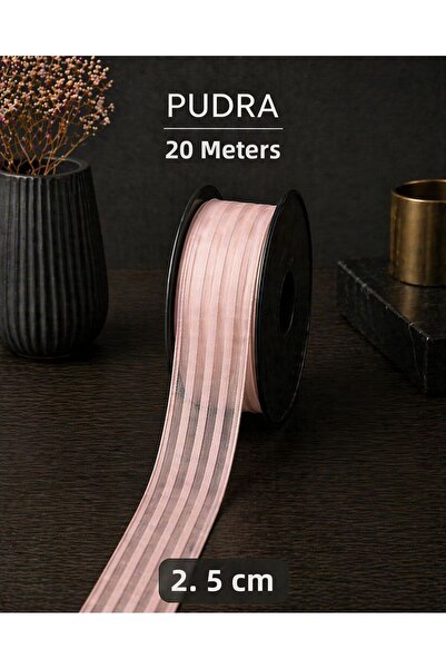 Esteks Dantel ve Tekstil Aksesuarları Ριγέ κορδέλα σιφόν 2,5 εκ. 20 μ., Νύφη,...