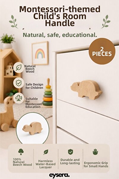 eysera Children's Room Furniture Handle, Drawer Handle, 2 Pieces