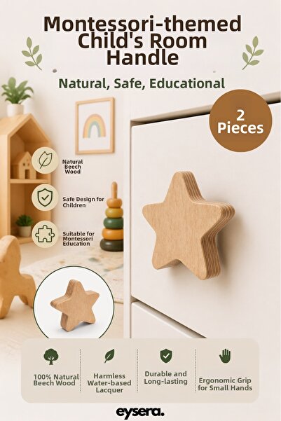 eysera Children's Room Furniture Handle, Drawer Handle, 2 Pieces