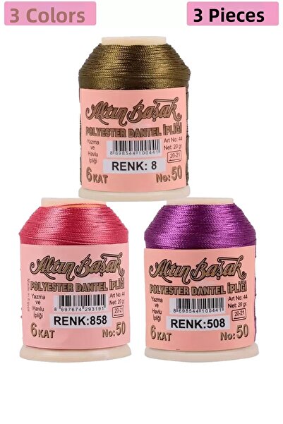 Generic Brand 3 Pieces Gold Spike Needle and Lace Thread 20 Gr - Royaleks - N...