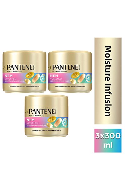 Pantene Pro-V Moisture Mask Keratin Protective 300ml for Very Dry Hair X 3 Pcs