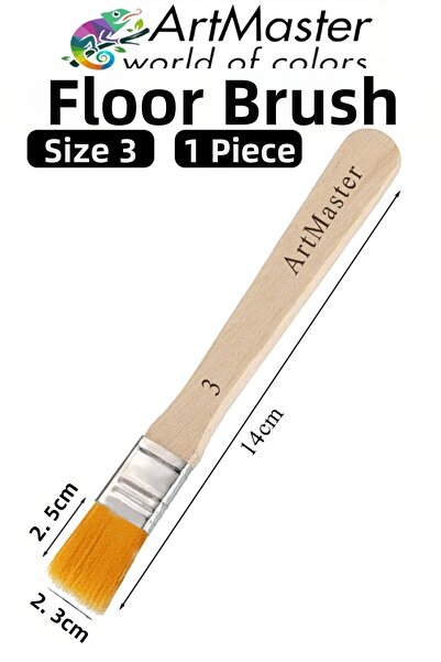 Artmaster Floor Brush Number 3 1 Piece Paint Brush Synthetic Silk Tip Bristle...