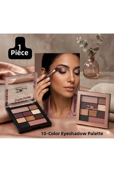 ÇEÇEN HOME (1 Piece) Medium Size 10-Piece Eyeshadow Palette, Colorful Glitter...