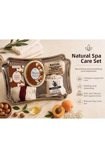 OENS COSMETİC Argan Spa & Hammam Care Set |   Natural Soap Set, Sponge & Pump...