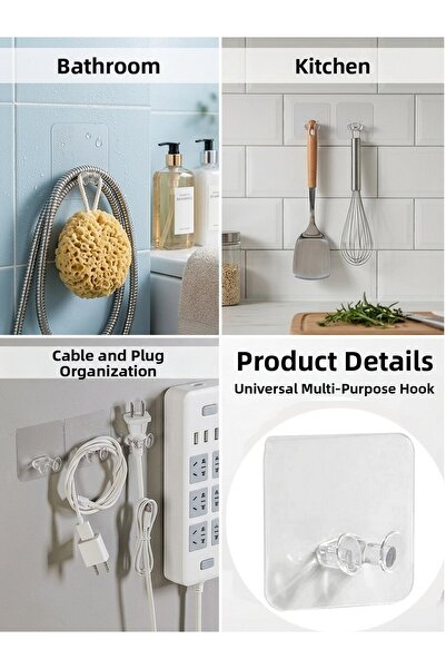 Neler Geldi Neler 10 Pieces Self Adhesive Jewelry Hanger Cable Socket Holder ...