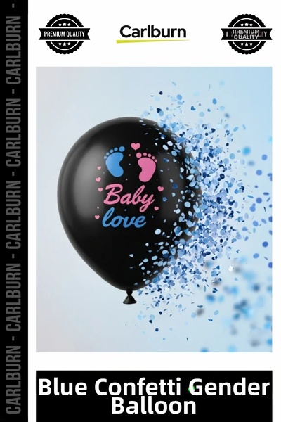Carlburn Special Edition Black Opaque Latex Baby Love Printed Gender Reveal H...