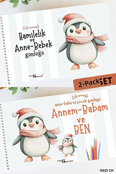 Lodos ΣΕΤ 2 Βιβλίων Αναμνηστικών Σημειώσεων (Χαριτωμένα Ζώα, Ημερολόγιο Αναμν...