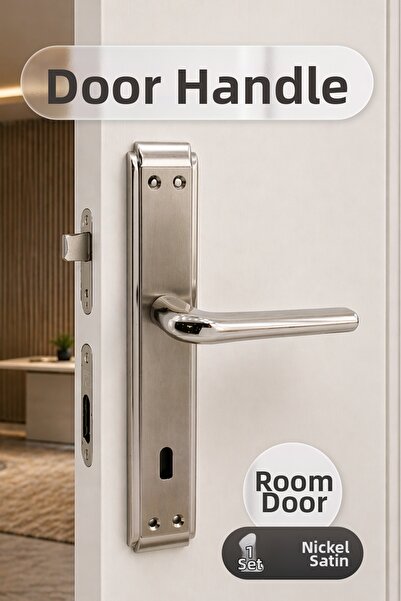 Badem10 Λαβή πόρτας εσωτερικού δωματίου με καθρέφτη, κατάλληλη για αριστερά κ...