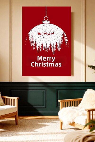 Mushen Studio Feliz Natal Christmas Ball Canvas Painting Modern Wall Decor Ar...