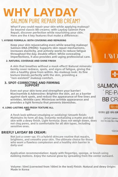 LAYDAY Anti-Blemish, Natural Radiance Concealer and Repairing Bb Cream with Pdrn (Salmon Dna) 50ml