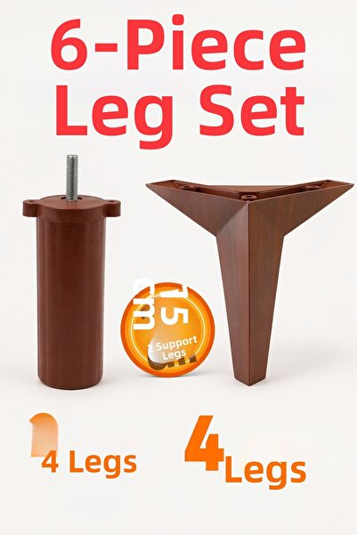 Badem10 Kale Σετ 6 Έπιπλα Τηλεόρασης Πολυθρόνα Καναπέ Στήριγμα Πόδι 15 εκ. Κα...