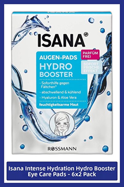 ISANA وسادة العناية بمحيط العين بتأثير ترطيب مكثف - عبوة من 6 × 2