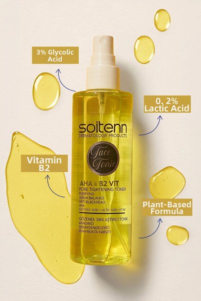 SOİTENN Face Tonic Aha Vitamin B2 Pore Tightening Purifying Sebum Balancing Tonic 250 ml
