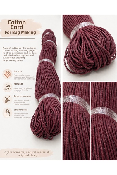 GİZA Waxed Hand Knitting Yarn Bag, Supla Jewelry and Accessory Yarn |   400-4...