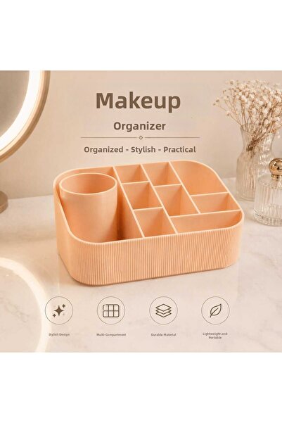 Luvena Makeup Organizer Multi-Compartment Cosmetic Organizer Makeup Box Brush...