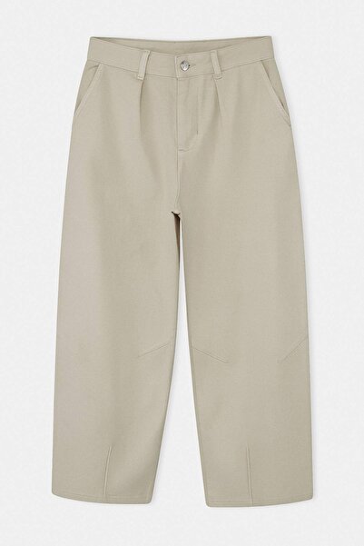 Συλλογή Trendyol Εκρού Ψηλόμεσο Λιγότερο Ελαστικό Φαρδύ Τζιν TWOSS26JE00302