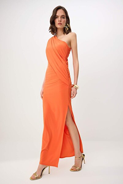 Συλλογή Trendyol Πορτοκαλί με λεπτομέρεια κοπής, ασύμμετρο λαιμόκοψη, πλεκτό ...