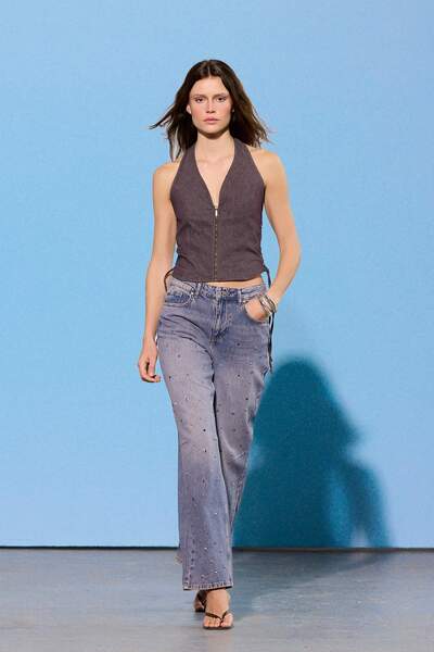 Συλλογή Trendyol Περιορισμένης Έκδοσης Μπλε Ρευστή εφαρμογή Τζιν Ψηλόμεσο με ...