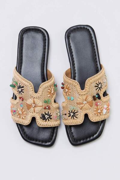 TRENDYOL SHOES Πολύχρωμες Γυναικείες Παντόφλες TAKSS26TE00033