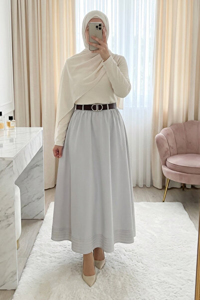 Modamorfo Φούστα με λεπτομέρεια ραφής στο τελείωμα, ελαστική μέση, με φόδρα, ...