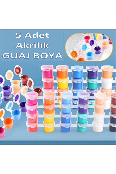 Çağdaş Oyuncak 5 adet, 6’lı 3 ml Guaj Akrilik Boya Seti | Çocuklar İçin Güven...