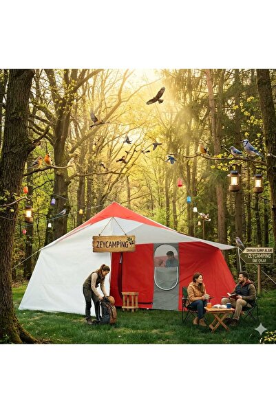 Tunç Çadır Zeycamping 2 Odalı Ve Salonlu I 17 M2 Kamp Orman Dağcı Avcı Şantiy...