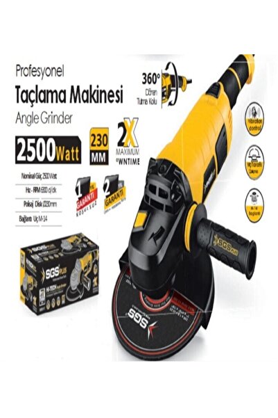 SGS 2500watt Avuç Taşlama Makinesi 230mm