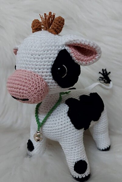 kelebeginruyasihobievi Amigurumi Uyku Arkadaşı Organik Çanlı  Buzu (İnek)