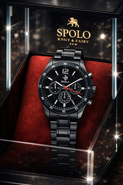 S.POLO  Yeni Sezon SİYAH Renk Metal Kordon Erkek Kol Saati Bileklik Hediyeli Babalar Günü Hediyesi