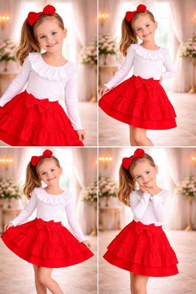 bright moon Girl's 3Rd Set Skirt Body Suit with Buckle