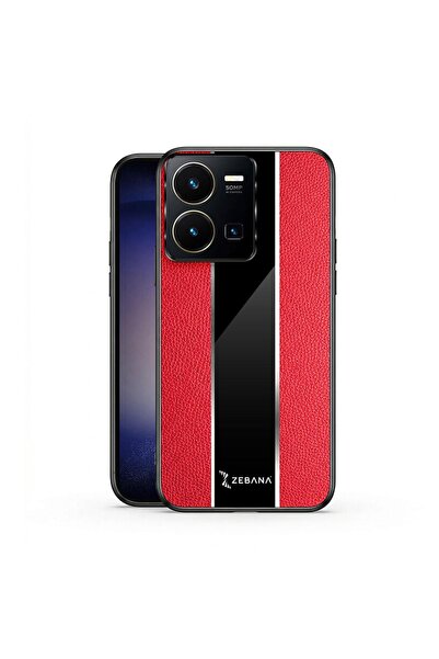 Zebana Vivo Y22s Uyumlu Kılıf Premium Deri Kılıf Kırmızı
