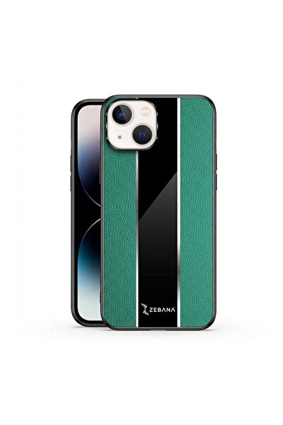 Zebana Apple iPhone 13 Uyumlu Kılıf Premium Deri Kılıf Yeşil