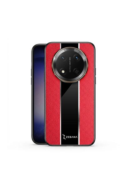 Zebana Honor Magic 7 Lite Uyumlu Kılıf Premium Deri Kılıf Kırmızı